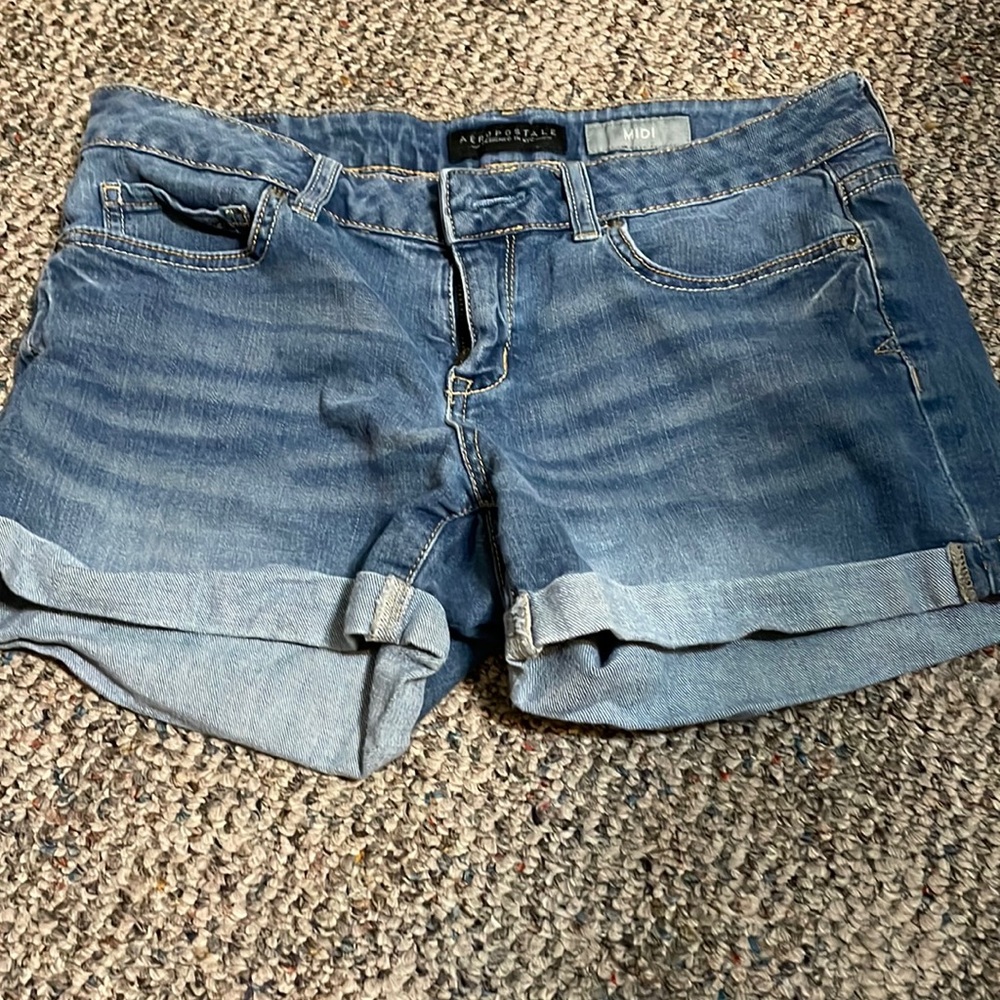 aeropostale midi jean shorts